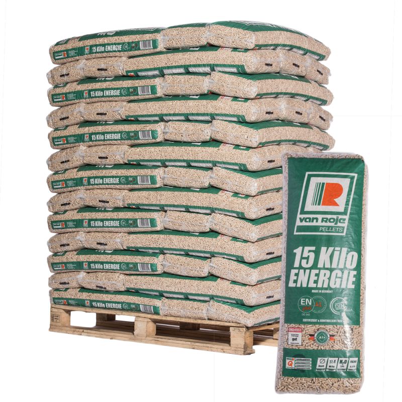Pellet van Roje 6mm ENplus A1 Pallet van 65 zakken van 15 KG