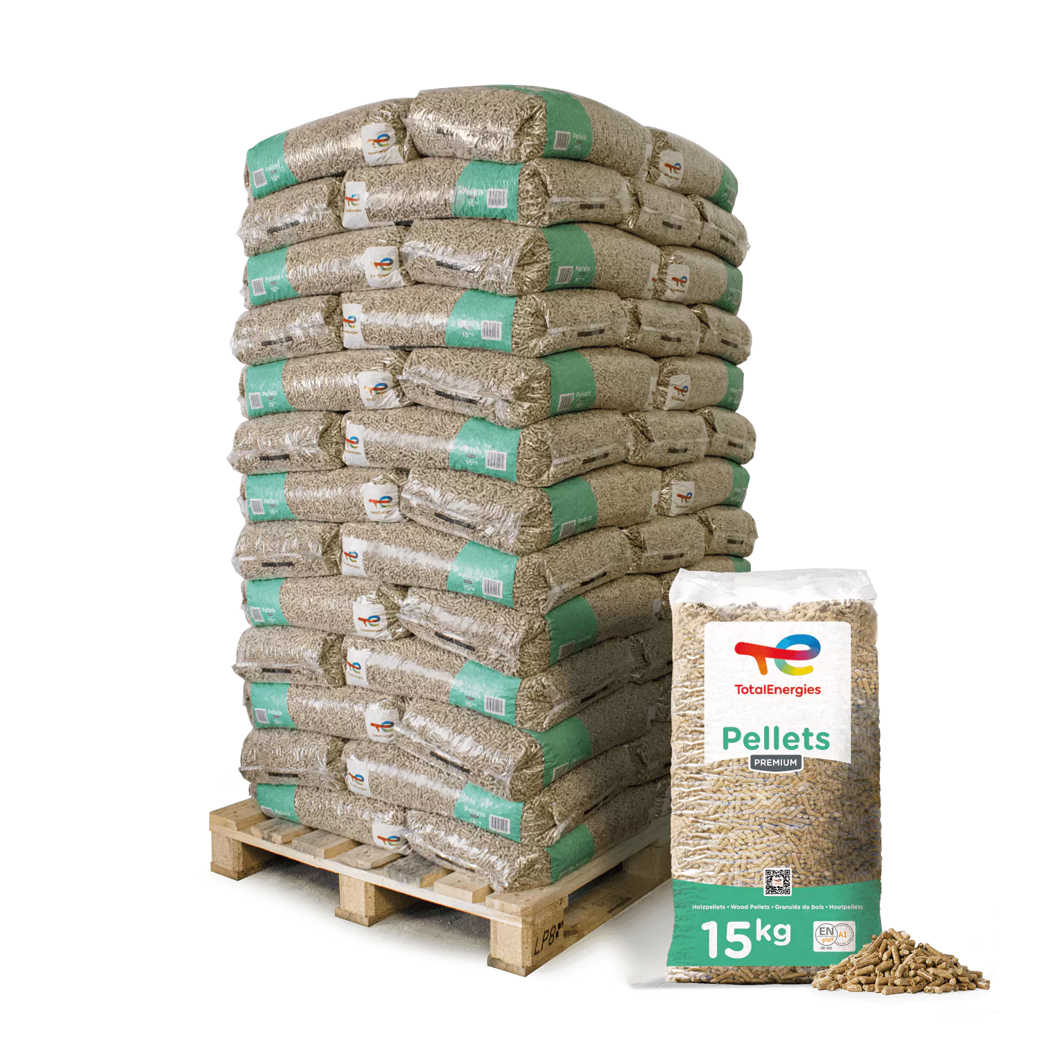 TotalEnergies Premium Pellets 6mm ENplus A1 65 Zakken 15KG per zak