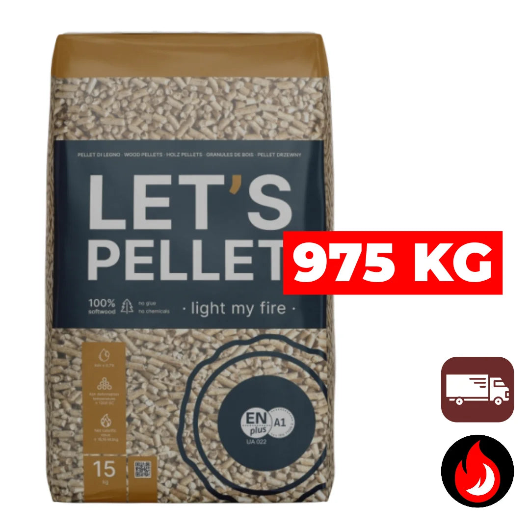 Let’s Pellets met EN+/A1 & Dinplus 975 kg | Gratis levering